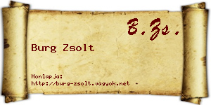 Burg Zsolt névjegykártya